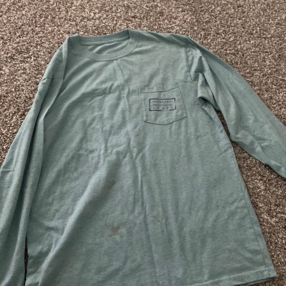 Aqua blue long sleeve Southern Marsh Tee